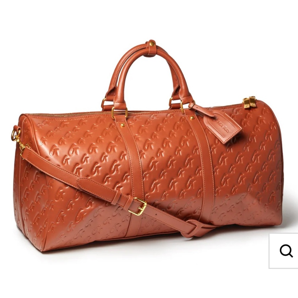 Glam-a-Holic Monogram Unisex Duffle- Cognac